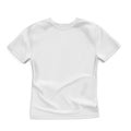 Vector mock up white simple t-shirt lying on the surface in a top view. Clothes template for print design. 3d realistic